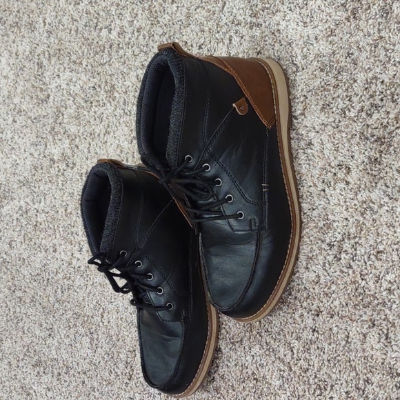 Boots dress casual, Max + Jake, Brayden, black with tan, size 7 - Picture 7 of 14